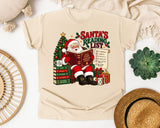 Santa's Reading List graphic tee in Ivory Comfort Colors 1717