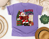 Santa's Reading List graphic tee in Violet Comfort Colors 1717