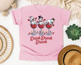 Drink Drank Drunk Snowmen graphic tee in Blossom Comfort Colors 1717