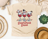 Drink Drank Drunk Snowmen graphic tee in Ivory Comfort Colors 1717
