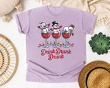 Drink Drank Drunk Snowmen graphic tee in Orchid Comfort Colors 1717