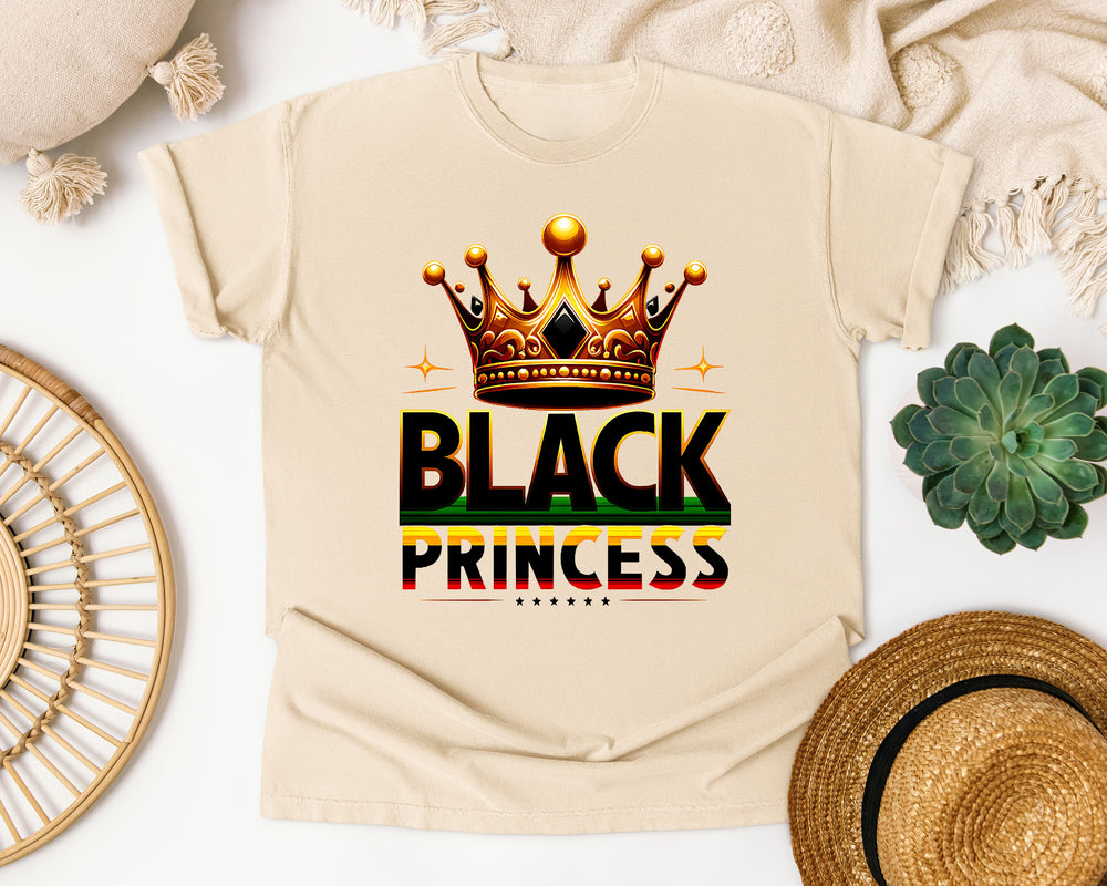 Black Princess Crown graphic tee in Ivory Comfort Colors 1717