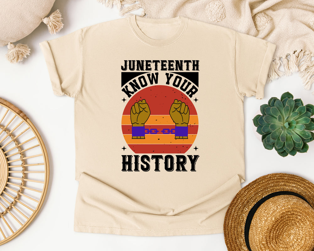Juneteenth Know Your History graphic tee in Ivory Comfort Colors 1717