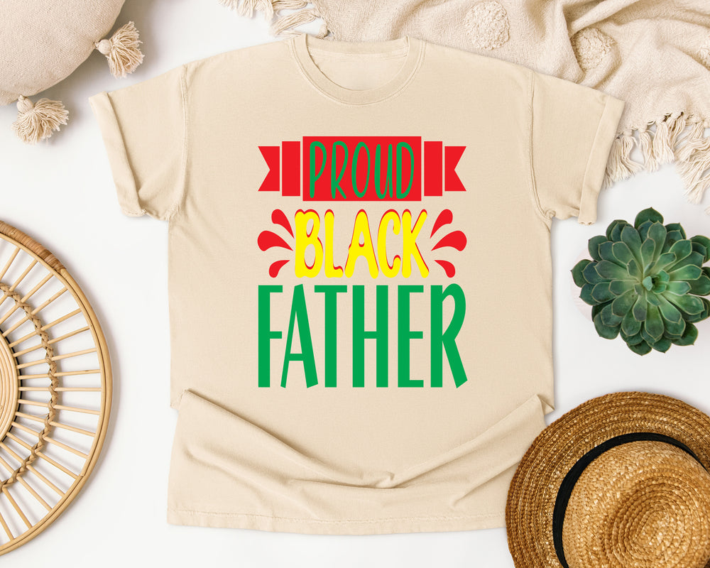 Proud Black Father graphic tee in Ivory Comfort Colors 1717