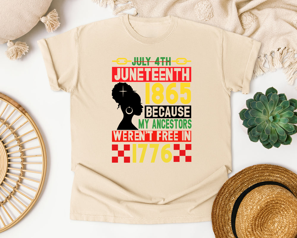 Juneteenth 1865 Silhouette Ancestors graphic tee in Ivory Comfort Colors 1717