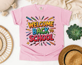 Welcome Back to School Pencils Graphic Tee on Comfort Colors 1717 Blossom garment-dyed t-shirt