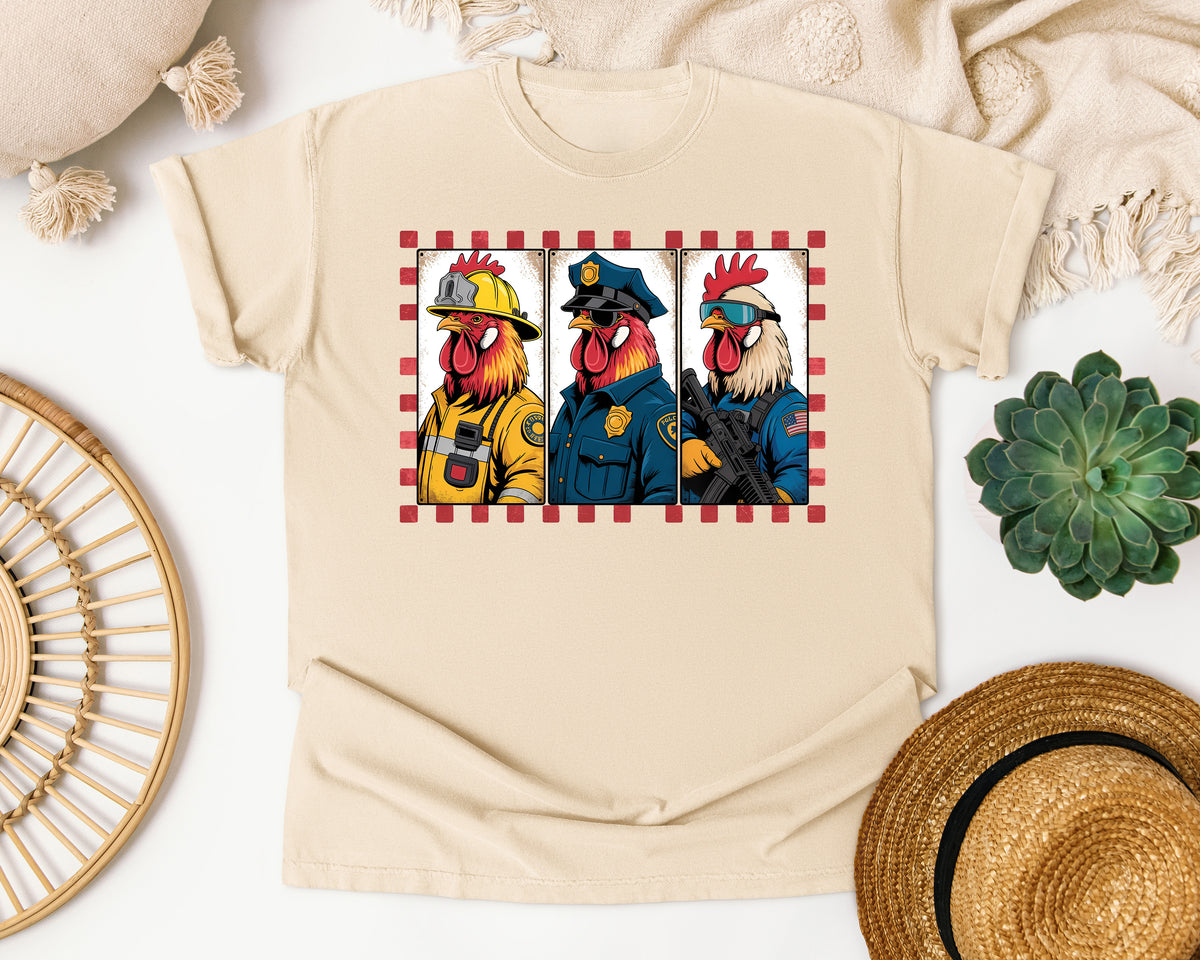 Rooster First Responders Trio Comfort Colors Shirt