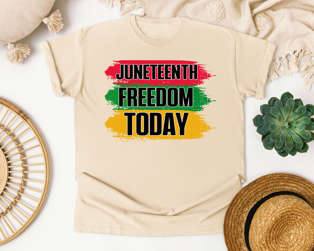 Juneteenth Freedom Today Brush graphic tee in Ivory Comfort Colors 1717