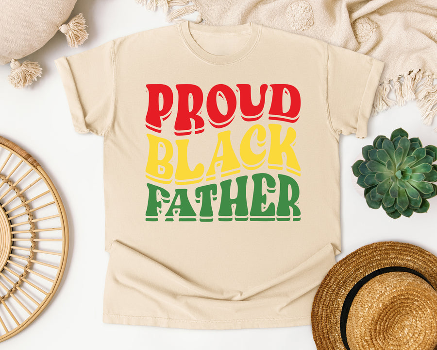 Proud Black Father graphic tee in Ivory Comfort Colors 1717