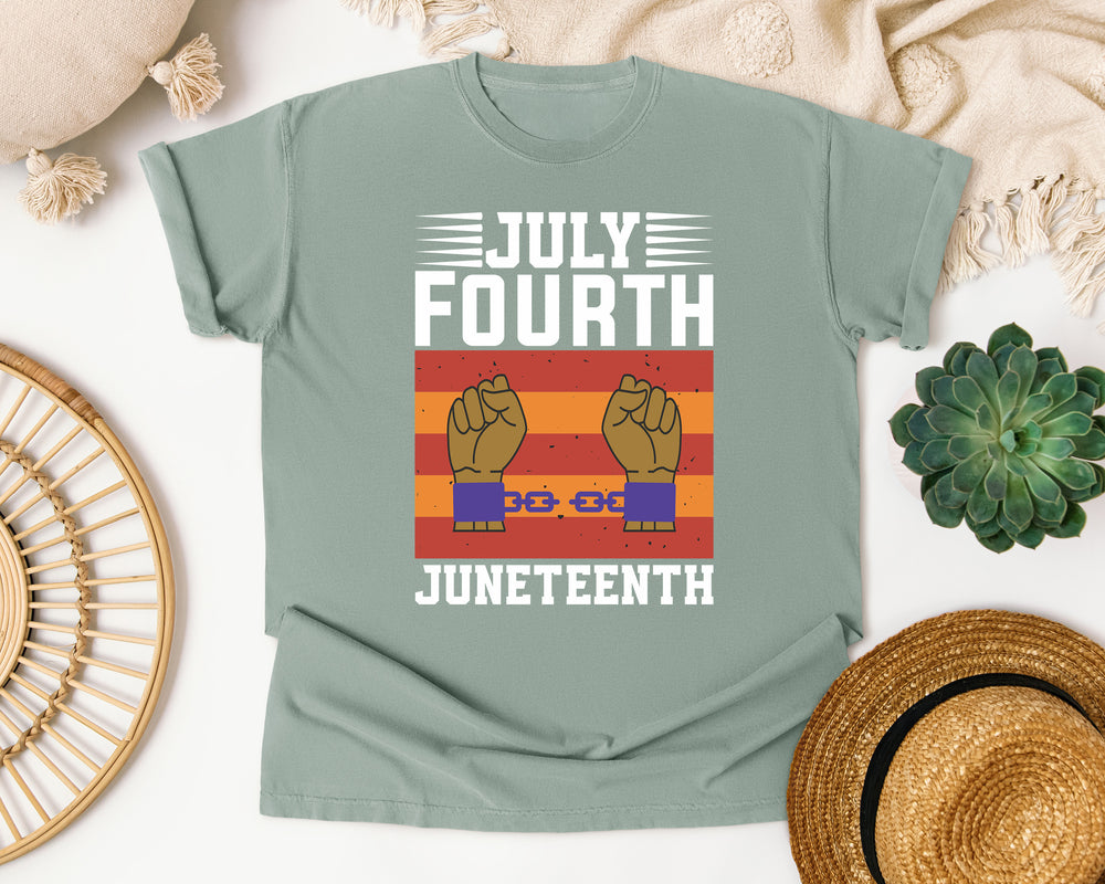 July Fourth Juneteenth Fists graphic tee in Bay Comfort Colors 1717