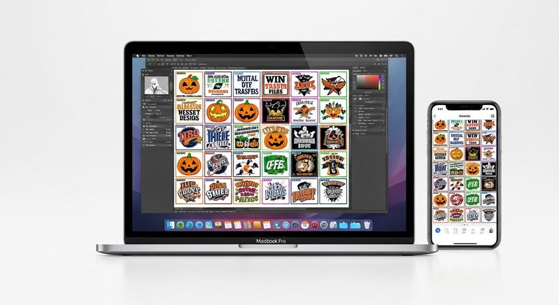 DTF Transfer Laptop Mockup